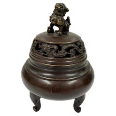 Mid-20th Century Chinese Bronze tripod Incense Burner (Censer)