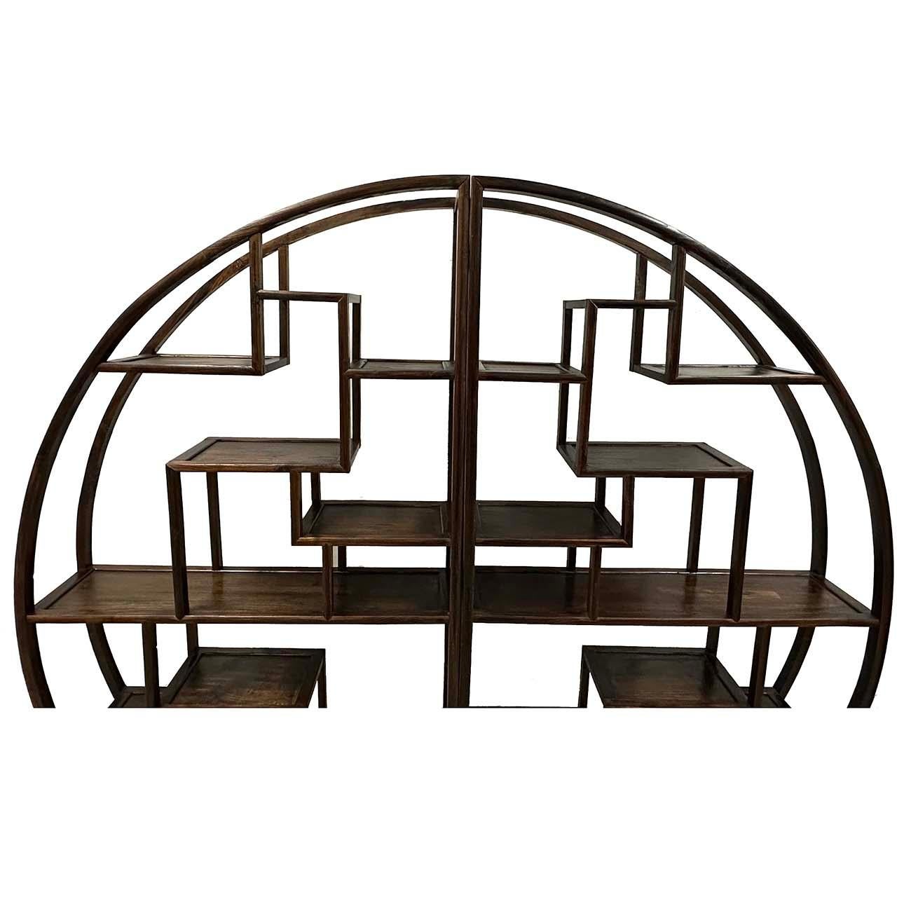 Chinese Export Mid-20th Century Chinese Carved Collector's Display Shelf/Room Divider For Sale