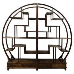 Mitte des 20. Jahrhunderts Chinesisch geschnitzt Collector's Display Regal / room divider