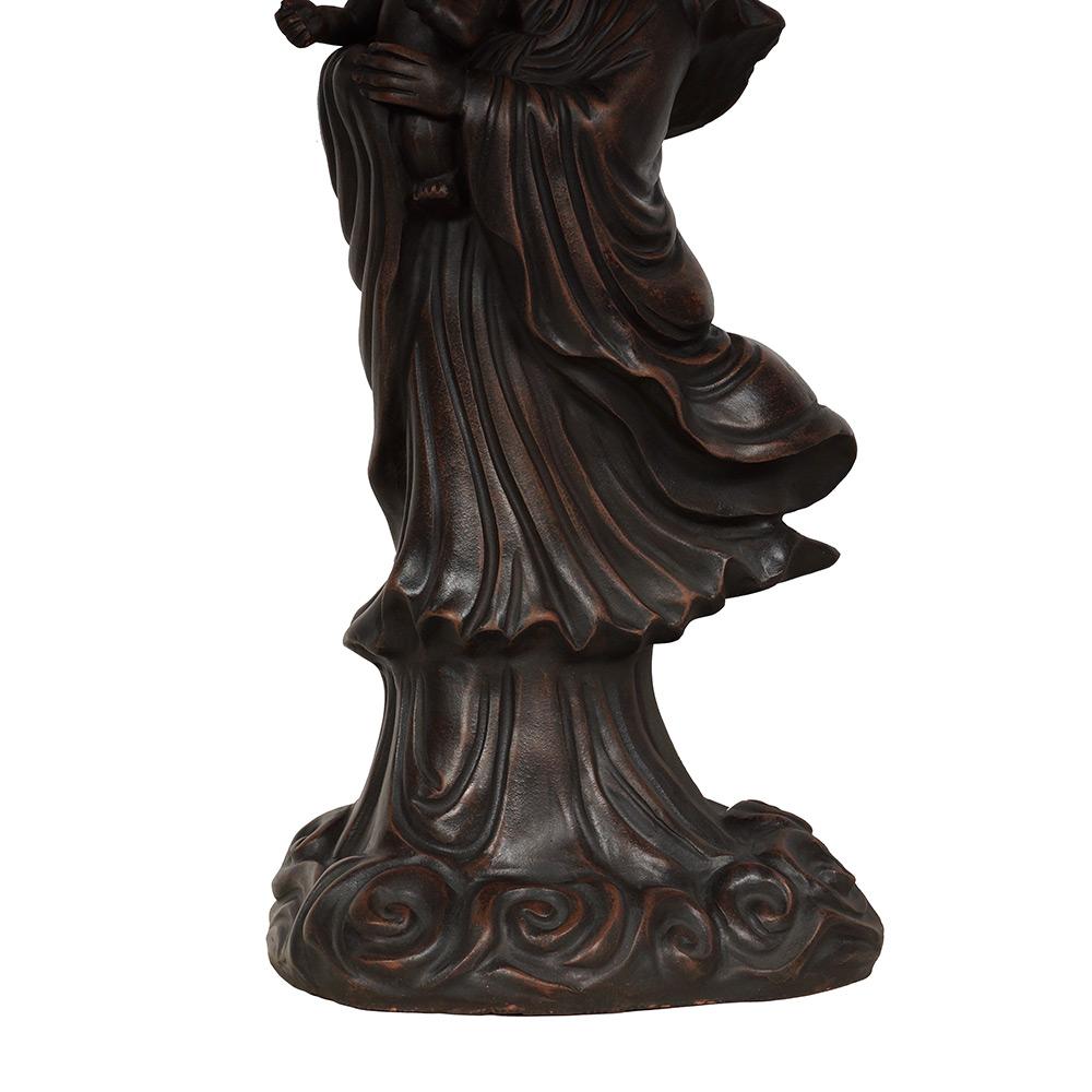 Exportation chinoise Statue chinoise de Kwan Yin en argile violette sculptée du milieu du 20e siècle en vente