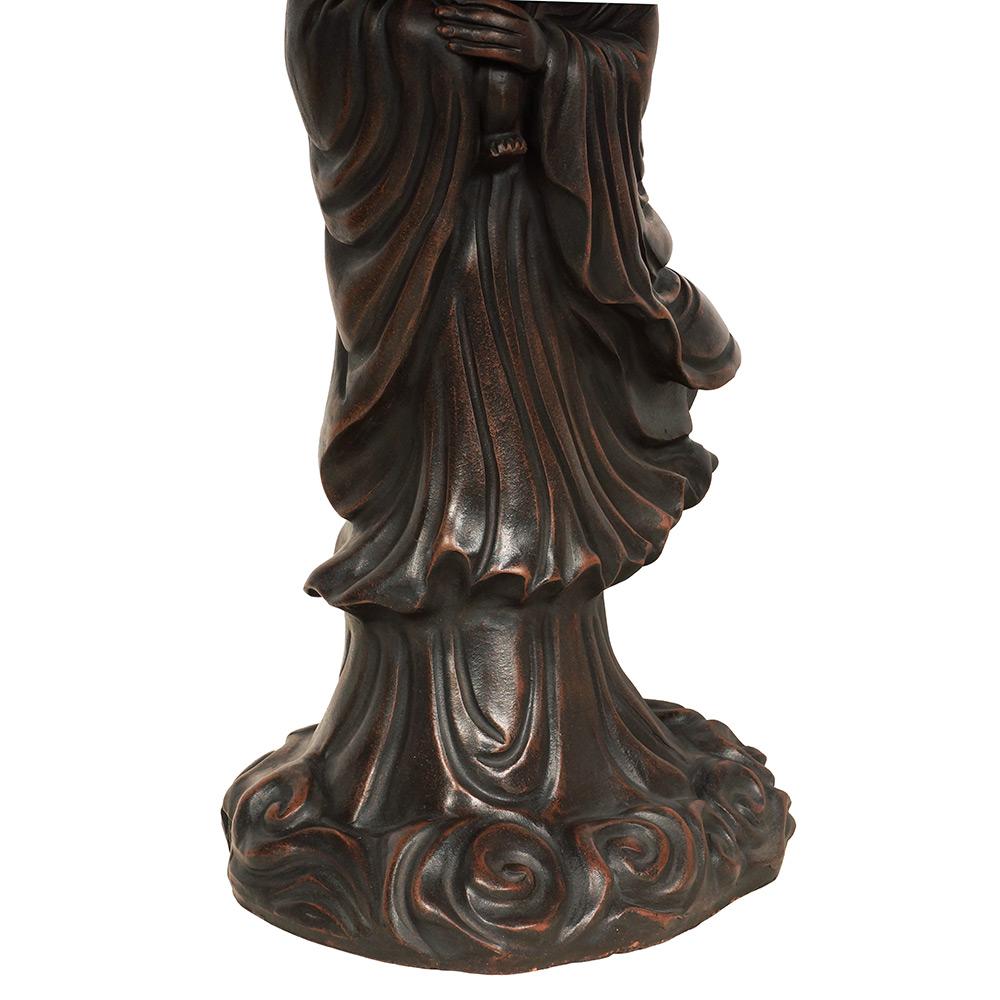 Statue chinoise de Kwan Yin en argile violette sculptée du milieu du 20e siècle Bon état - En vente à Pomona, CA
