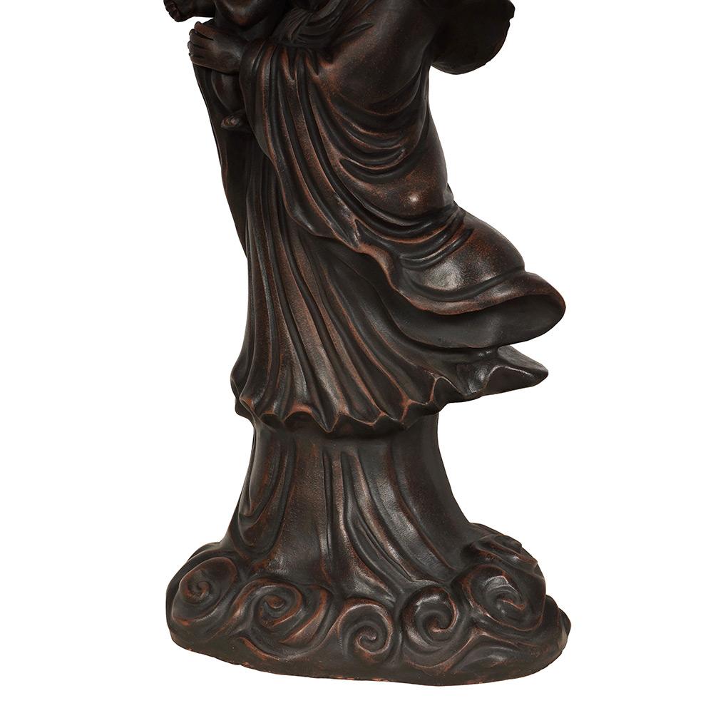 Statue chinoise de Kwan Yin en argile violette sculptée du milieu du 20e siècle en vente 1