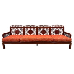 Mid 20th Century Chinese Carved Rosewood Long Bench, Sofa