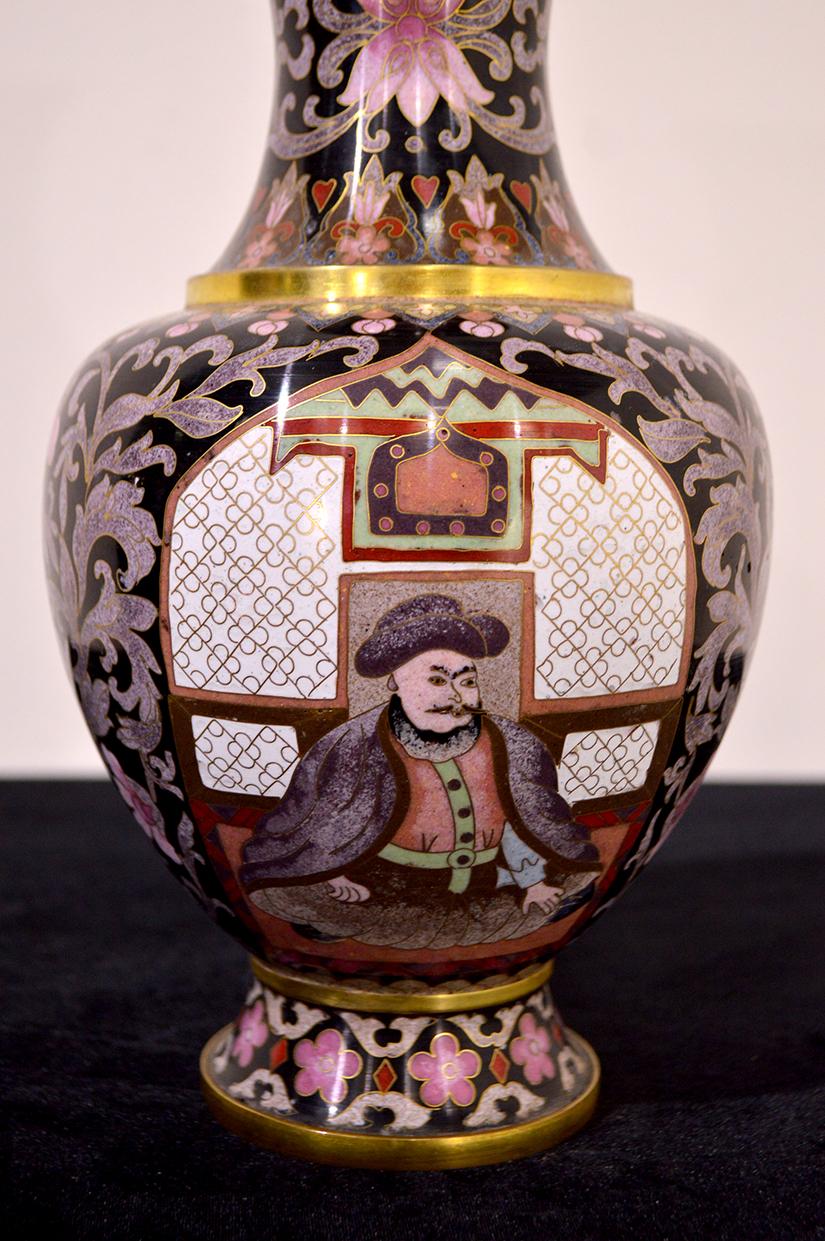 Cloissoné Mid-20th Century Chinese Cloisonné Vase For Sale
