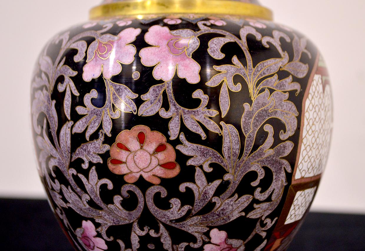 Metal Mid-20th Century Chinese Cloisonné Vase For Sale