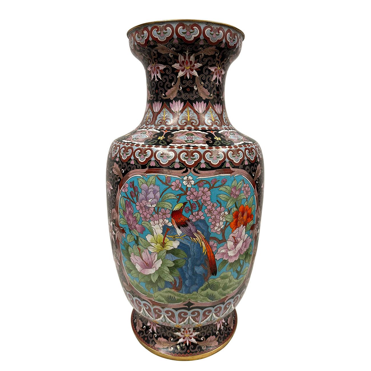 Metal Mid-20th Century Chinese Cloisonne Vase For Sale