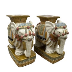 Mid-20th Century Chinese Colored Glaze Ceramic Elephant Garden Seat/Plant Stand