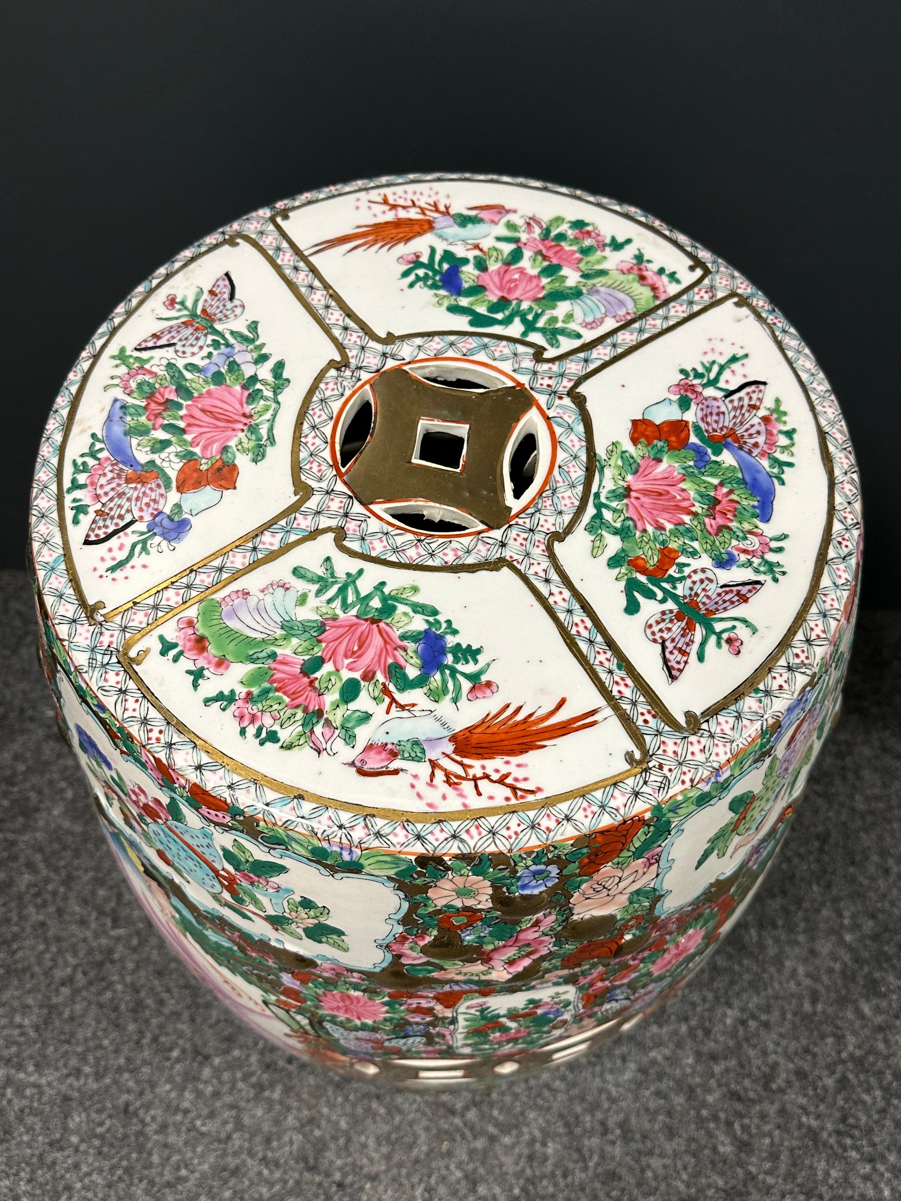 Mid-20th Century Chinese Export Hand-Painted Garden Stool Flower Pot Seat 3