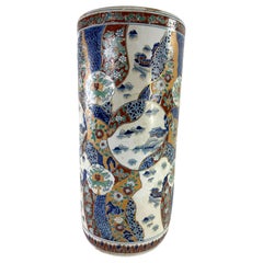 Mid 20th century Chinese export hand painted umbrella stand