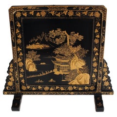 Mid-20th Century Chinese Export Lacquered Fire Screen