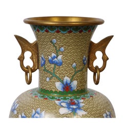 Mid-20th Century Chinese Hand Made Floral Cloisonne Vase