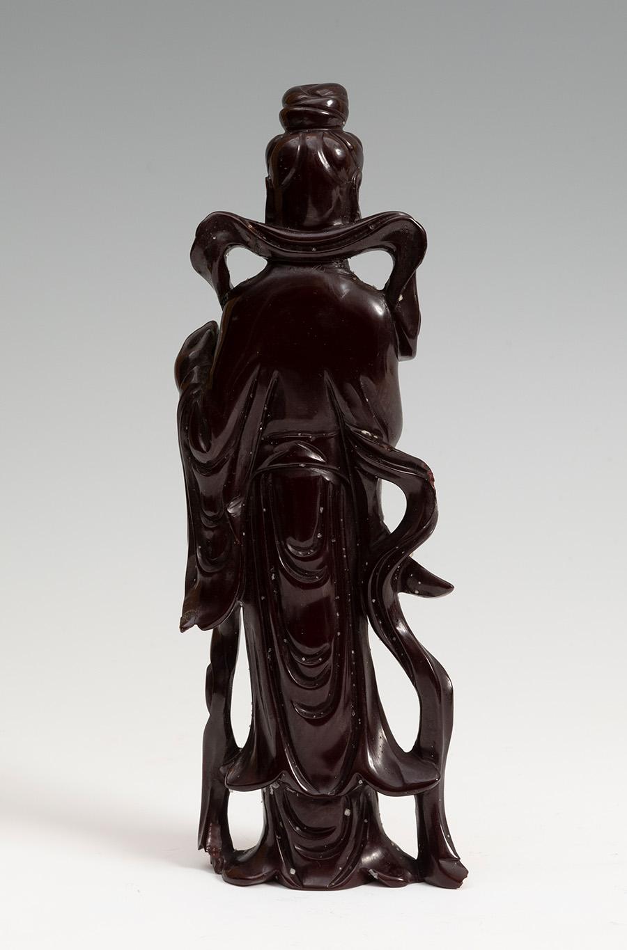Mid-20th century Chinese hard-stone Guanyin figure sculpture.
 