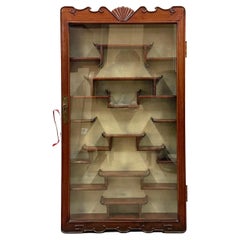 Mid-20th Century Chinese Hardwood Wall Mounted Display/Curio Cabinet