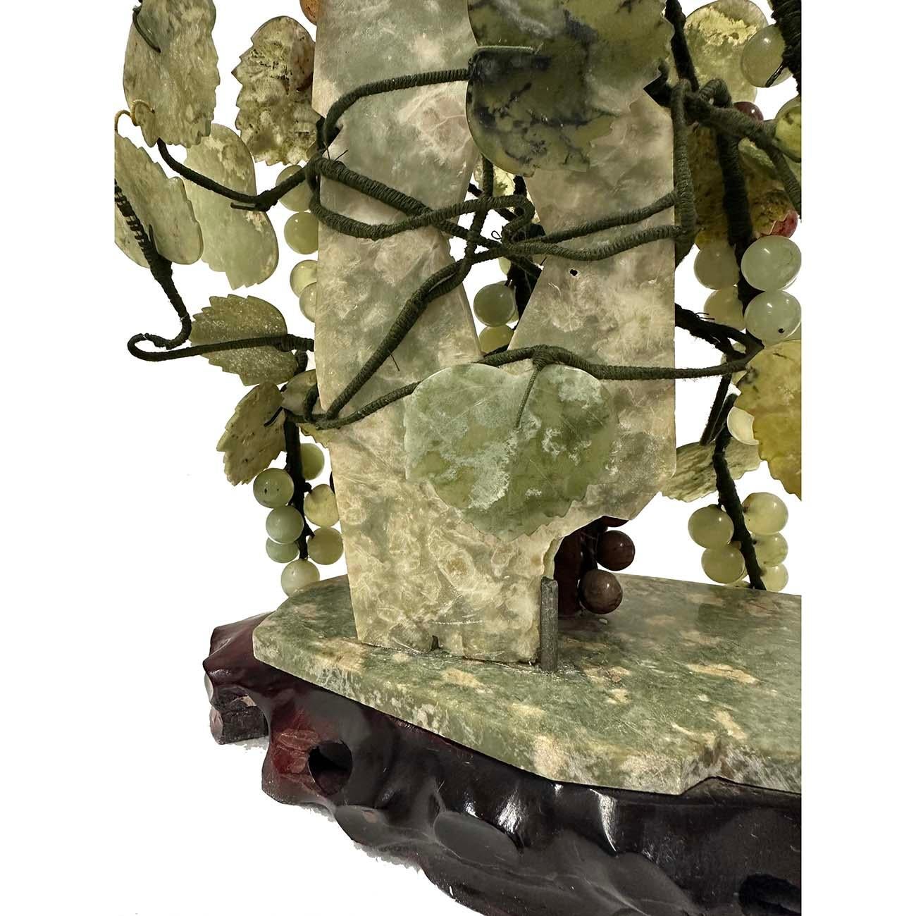 Mid-20th Century Chinese Jade Grape Vine Sculpture For Sale 6