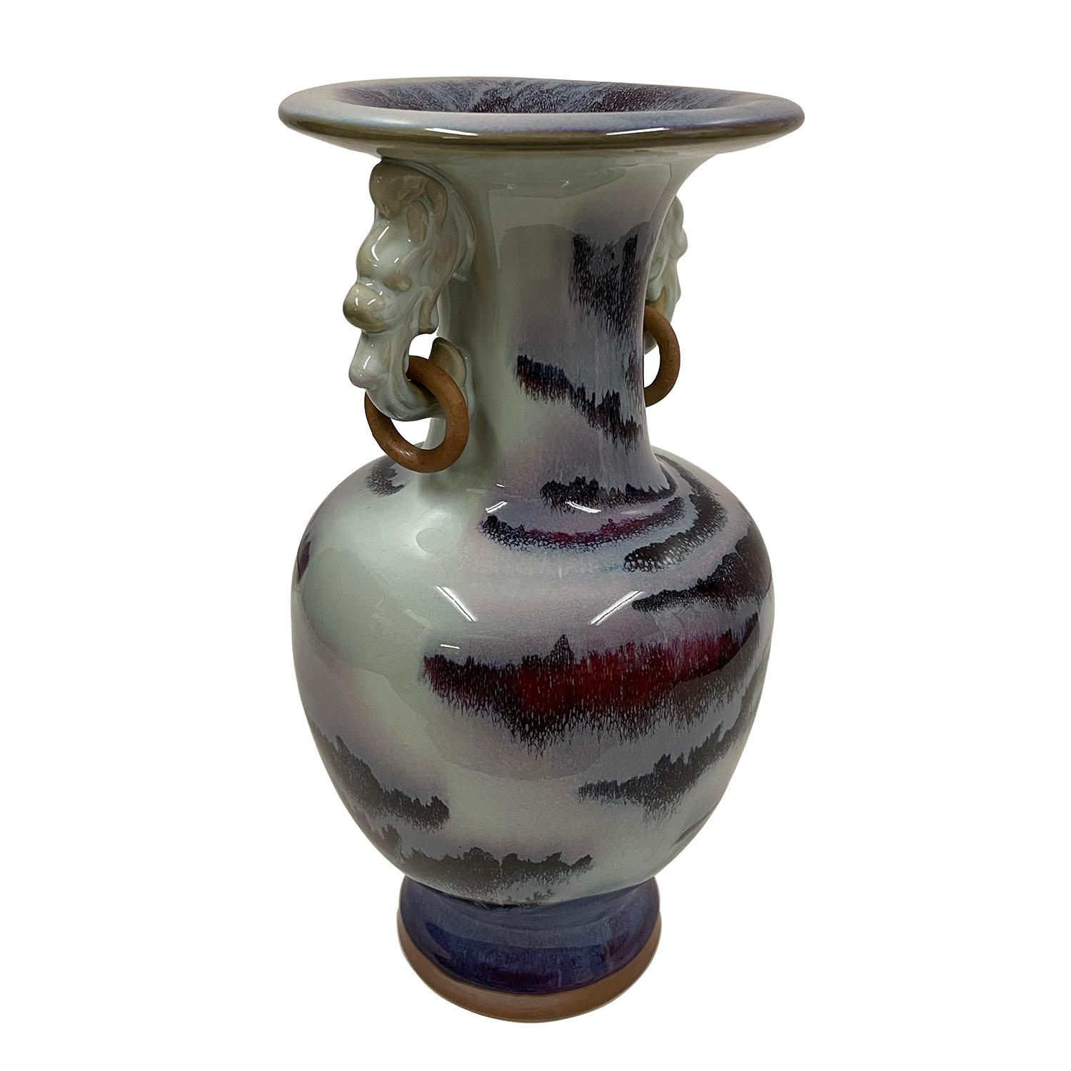 Chinese Export Mid 20th-Century Chinese Jun Ware Fambe Glaze Landscaping Porcelain Vase For Sale