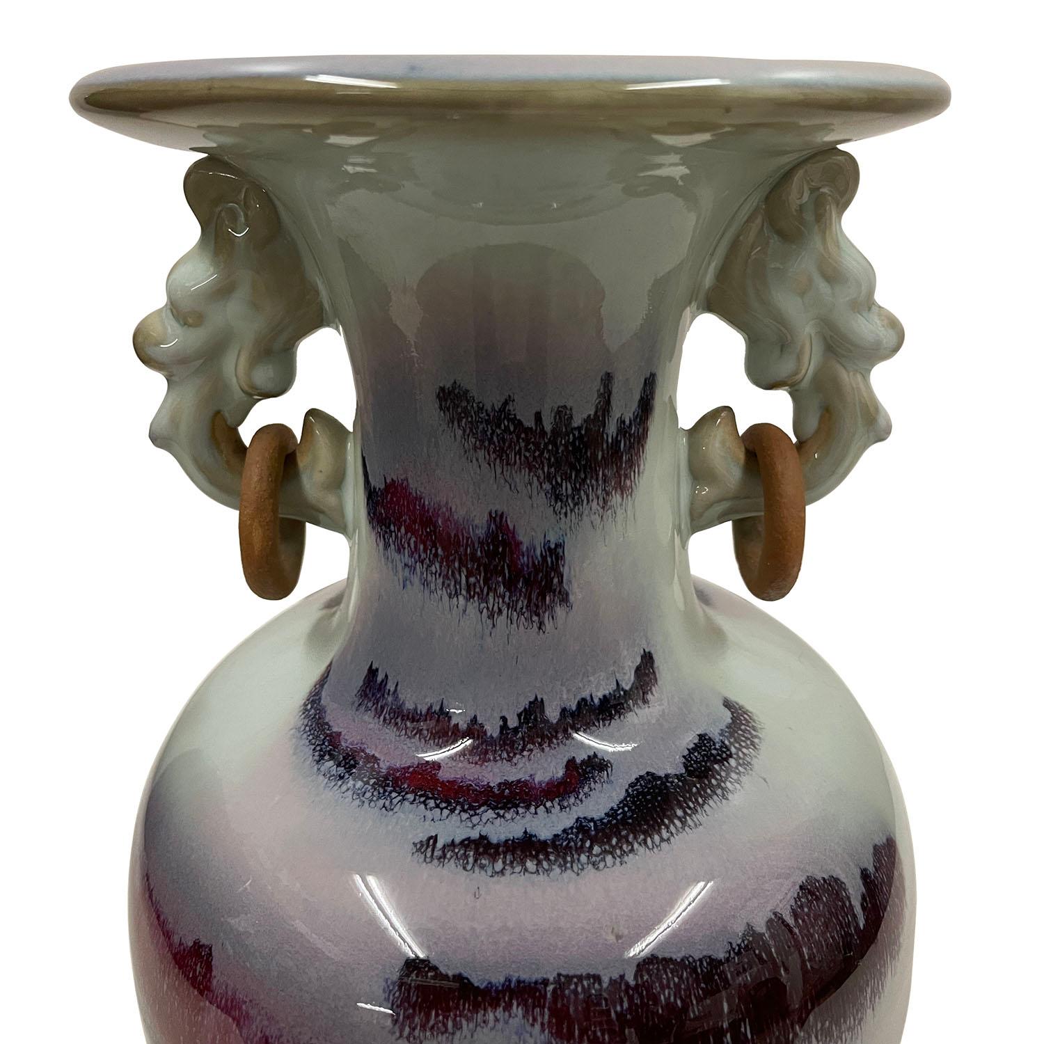 Mid 20th-Century Chinese Jun Ware Fambe Glaze Landscaping Porcelain Vase For Sale 1