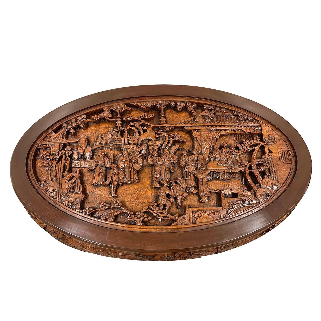 oriental carved coffee table