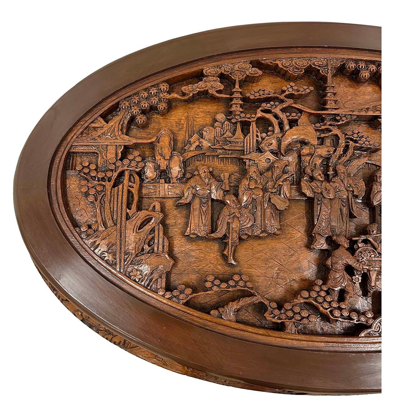asian carved coffee table