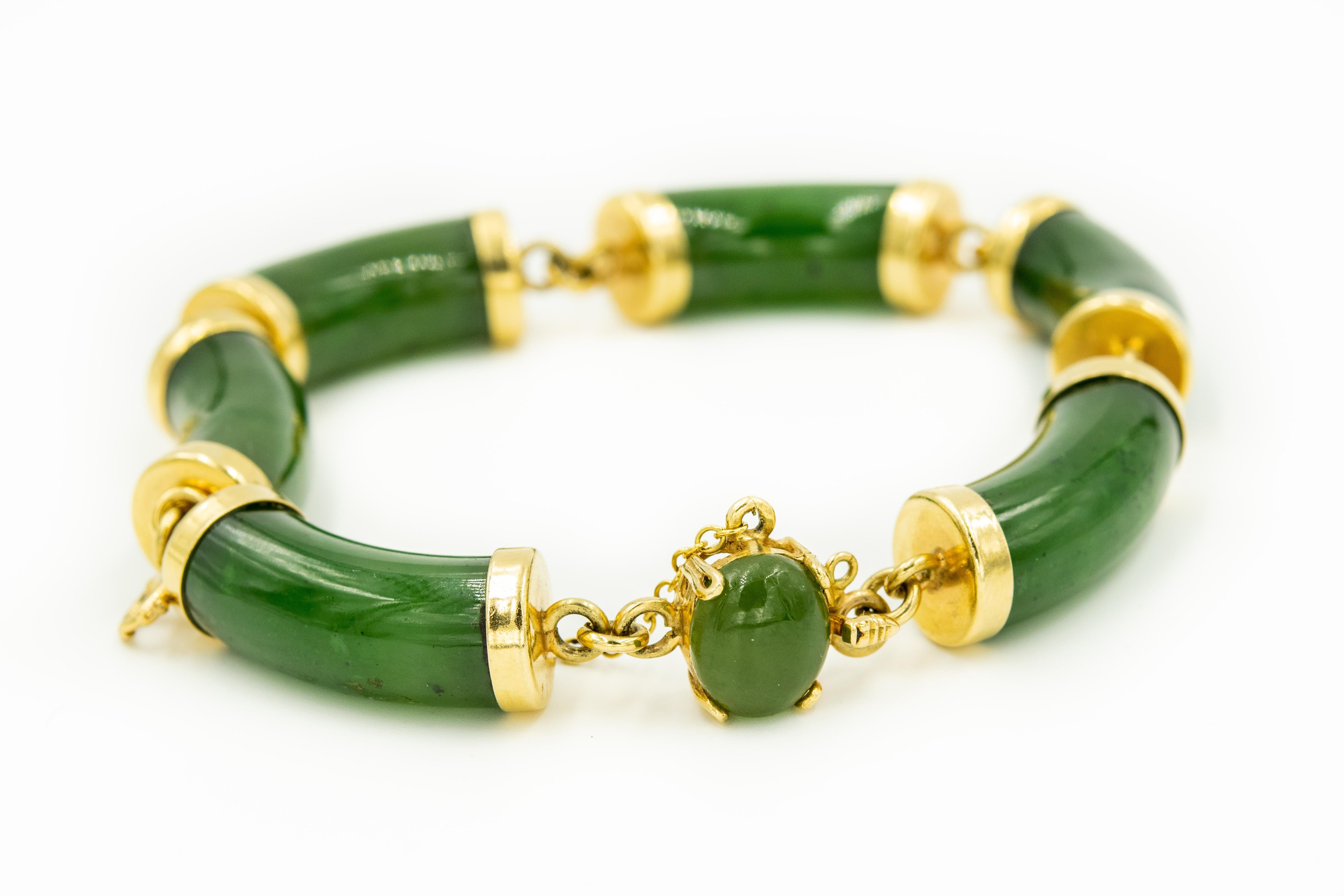 chinese jade and gold bracelet