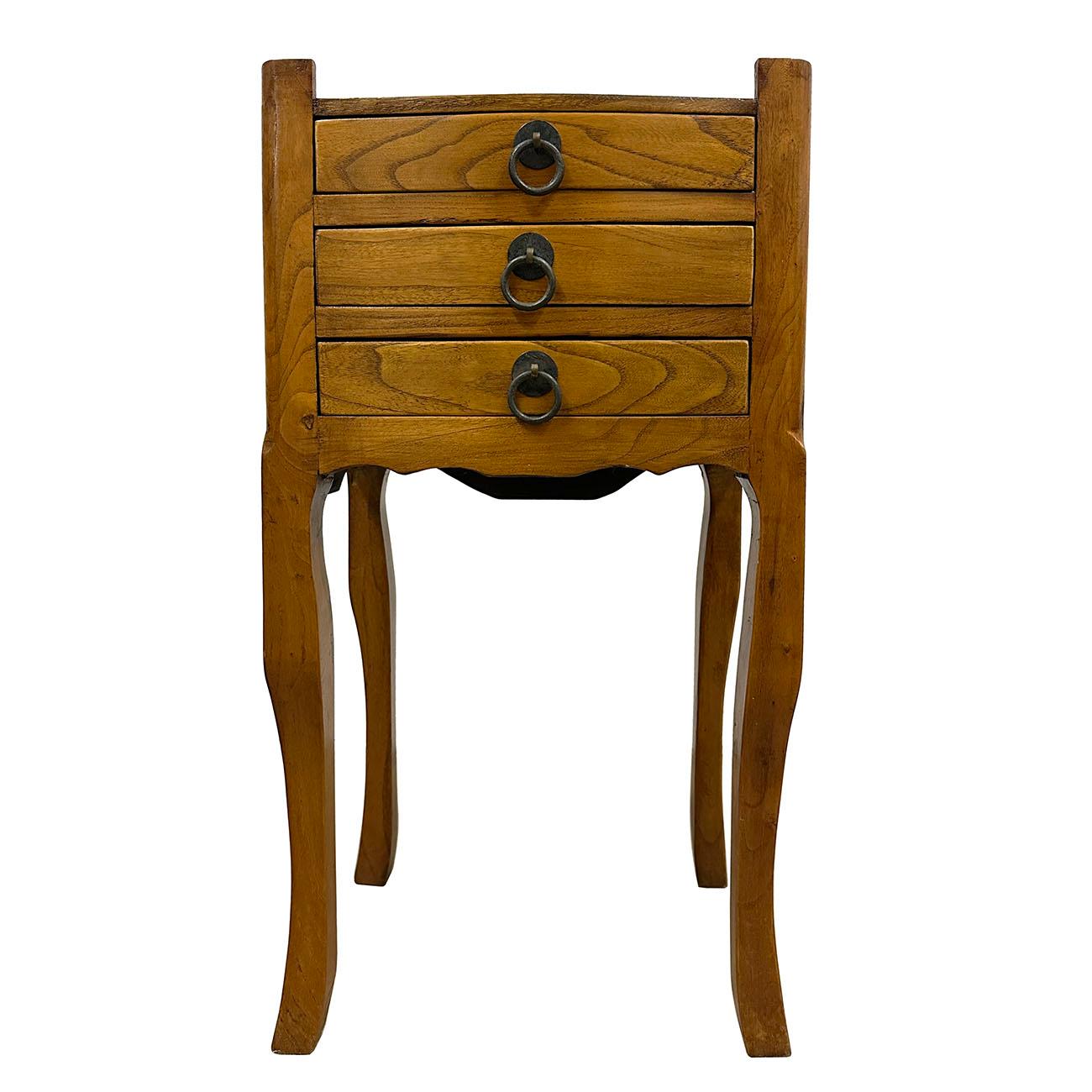 Carved Mid-20th Century Chinese Nightstand, End Table