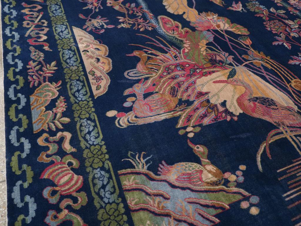 Art Deco Mid-20th Century Chinese Peking Inspired English Axminster Room Size Carpet For Sale