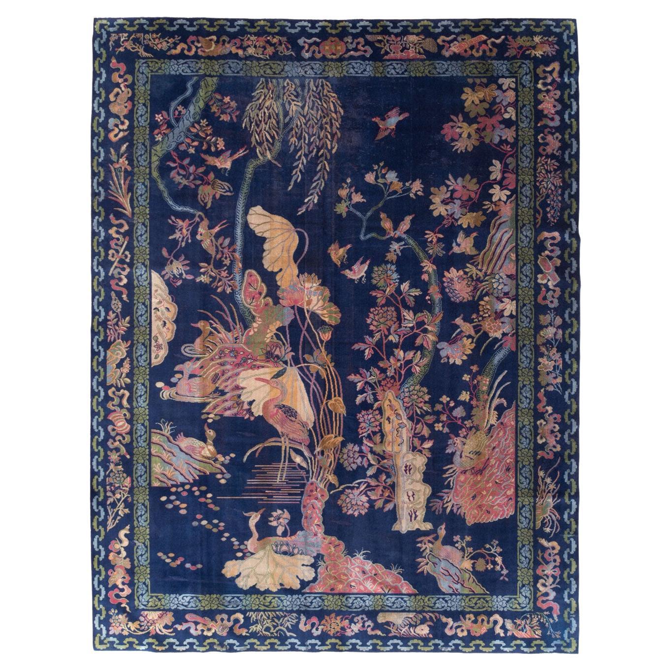 Mid-20th Century Chinese Peking Inspired English Axminster Room Size Carpet For Sale
