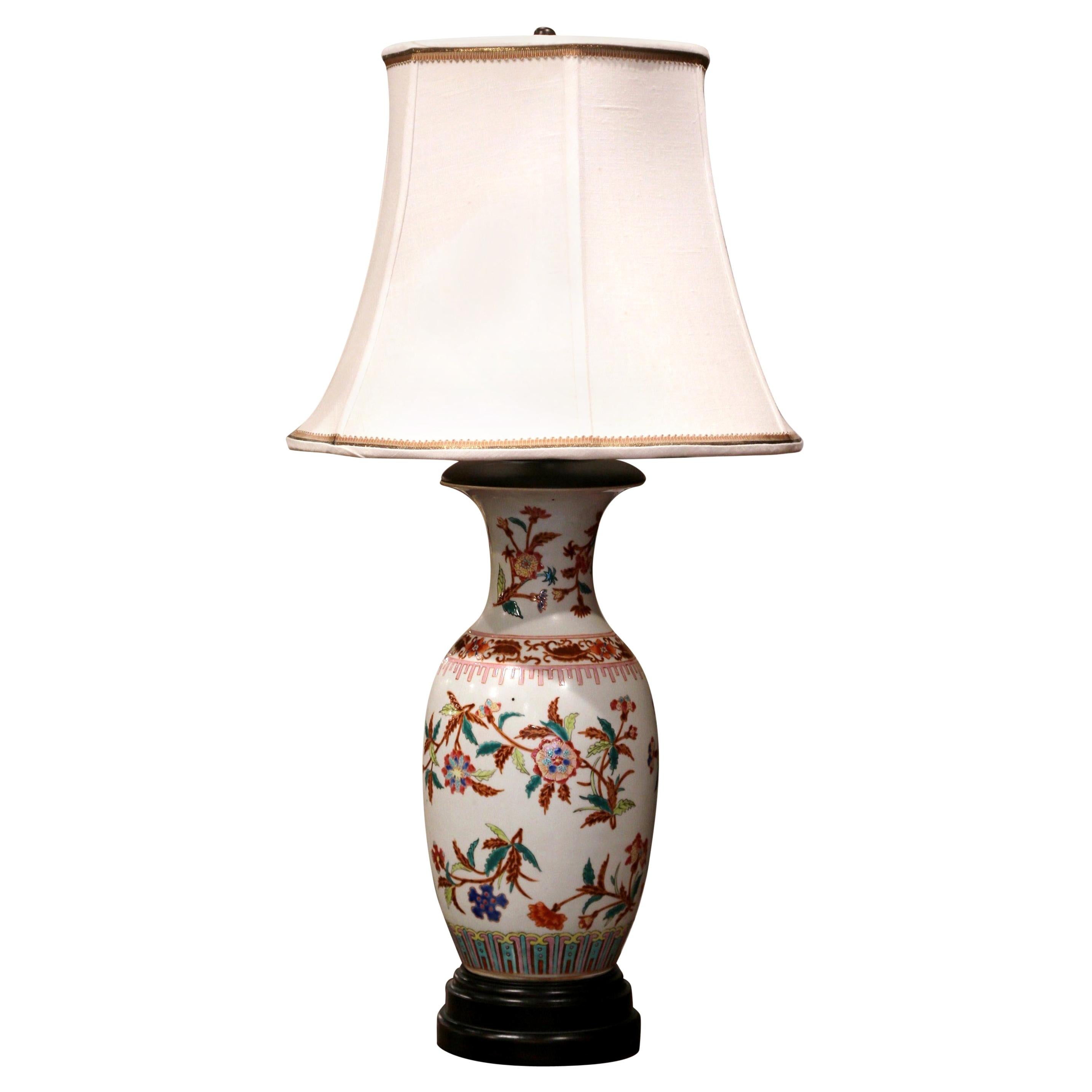Large Oriental Ceramic Porcelain Table Lamp M10537 Chinese Mandarin Style 