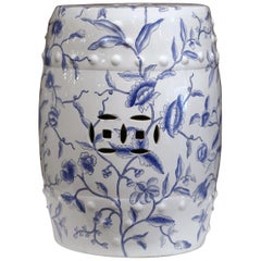 Mid-20th Century Chinese Porcelain Garden Stool with Foliage Decor