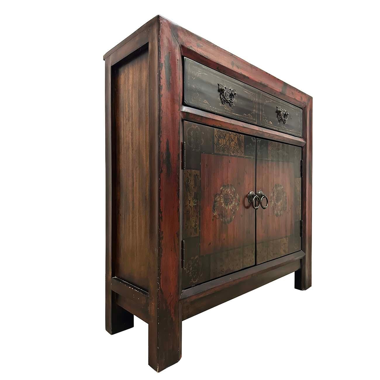 Chinesischer bemalter Konsolentisch mit Reproduktion aus der Mitte des 20. Jahrhunderts, Sideboard (Chinesischer Export)