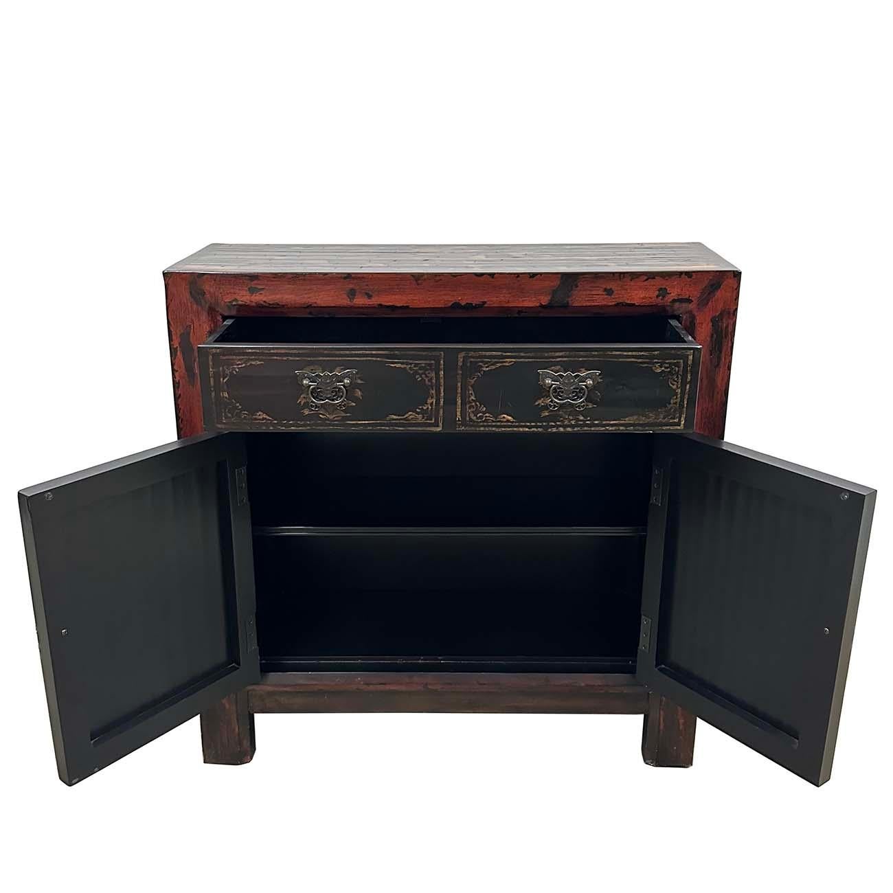 Chinesischer bemalter Konsolentisch mit Reproduktion aus der Mitte des 20. Jahrhunderts, Sideboard (Handbemalt)