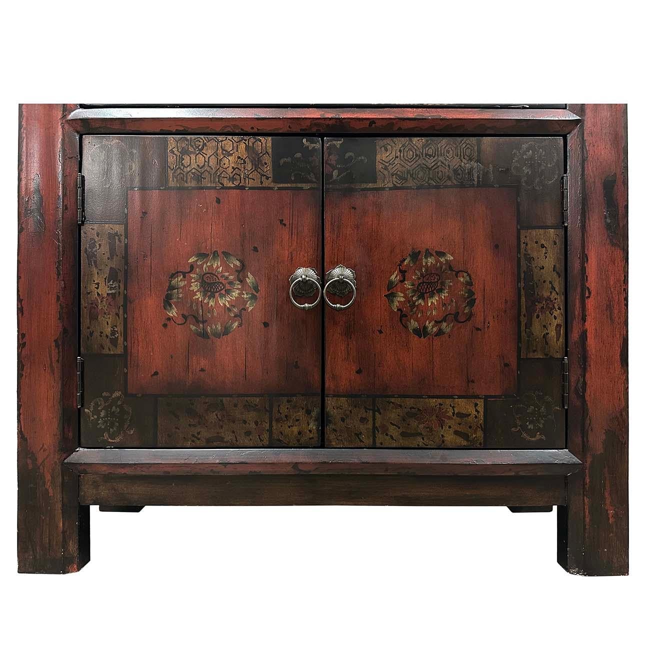 Chinesischer bemalter Konsolentisch mit Reproduktion aus der Mitte des 20. Jahrhunderts, Sideboard 1
