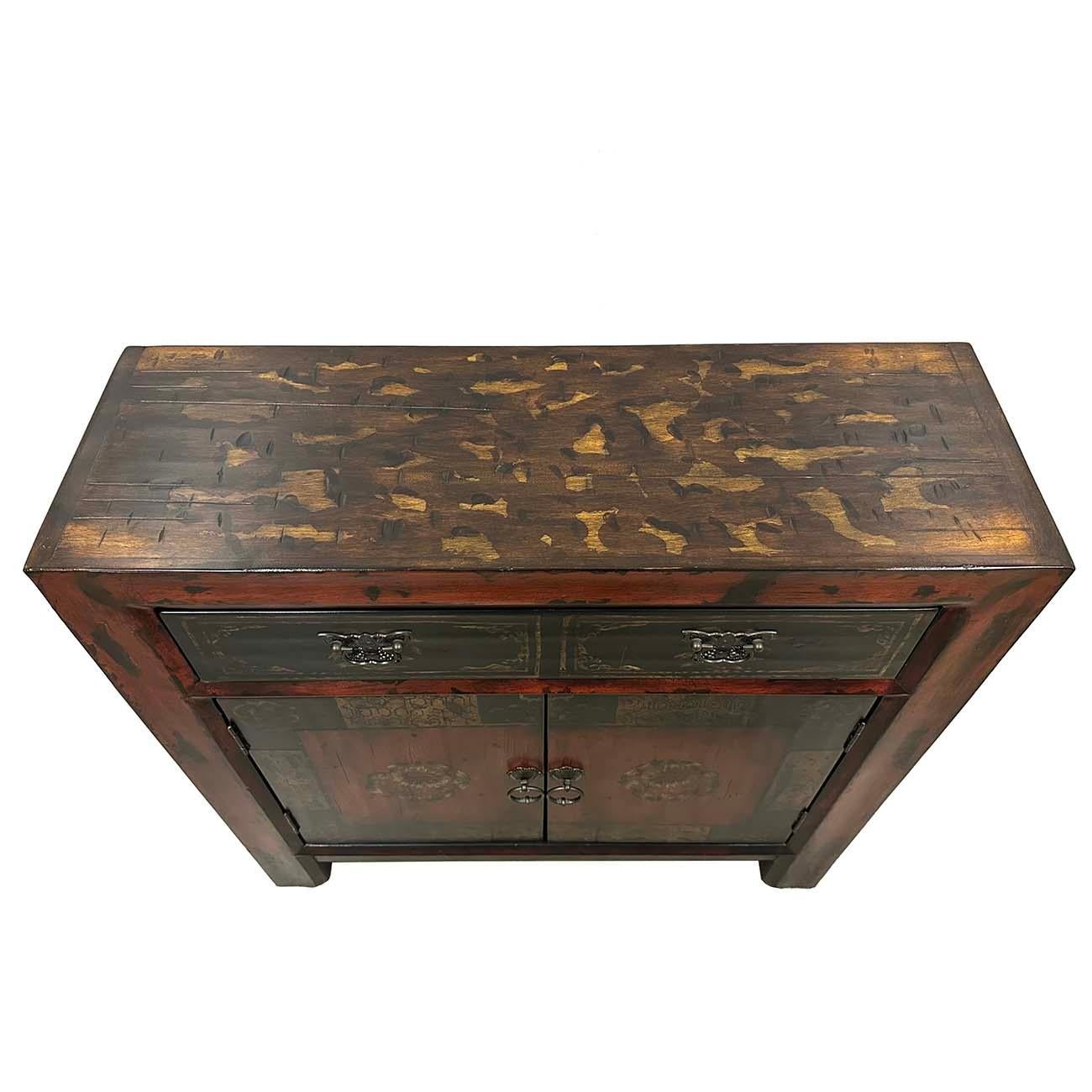 Chinesischer bemalter Konsolentisch mit Reproduktion aus der Mitte des 20. Jahrhunderts, Sideboard 2