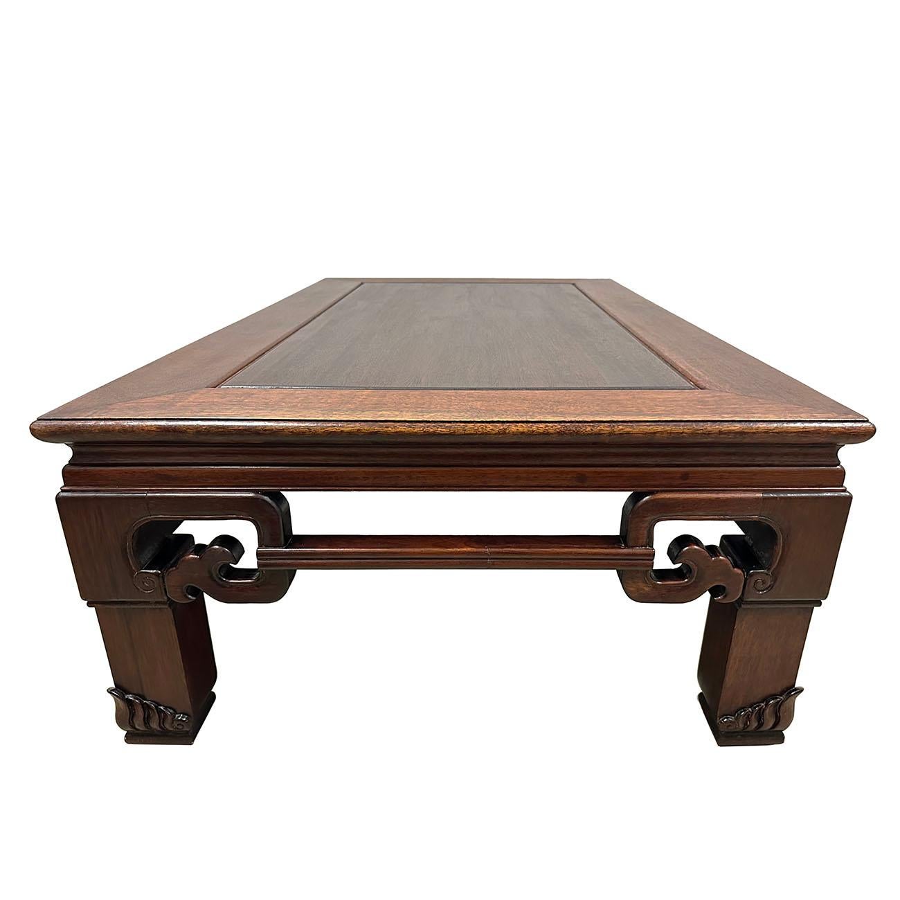 Mid-20th Century Chinese Rosewood Carved Coffee Table 2