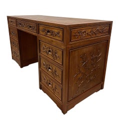 Mid-20th Century Chinese Rosewood Carved Writing Desk