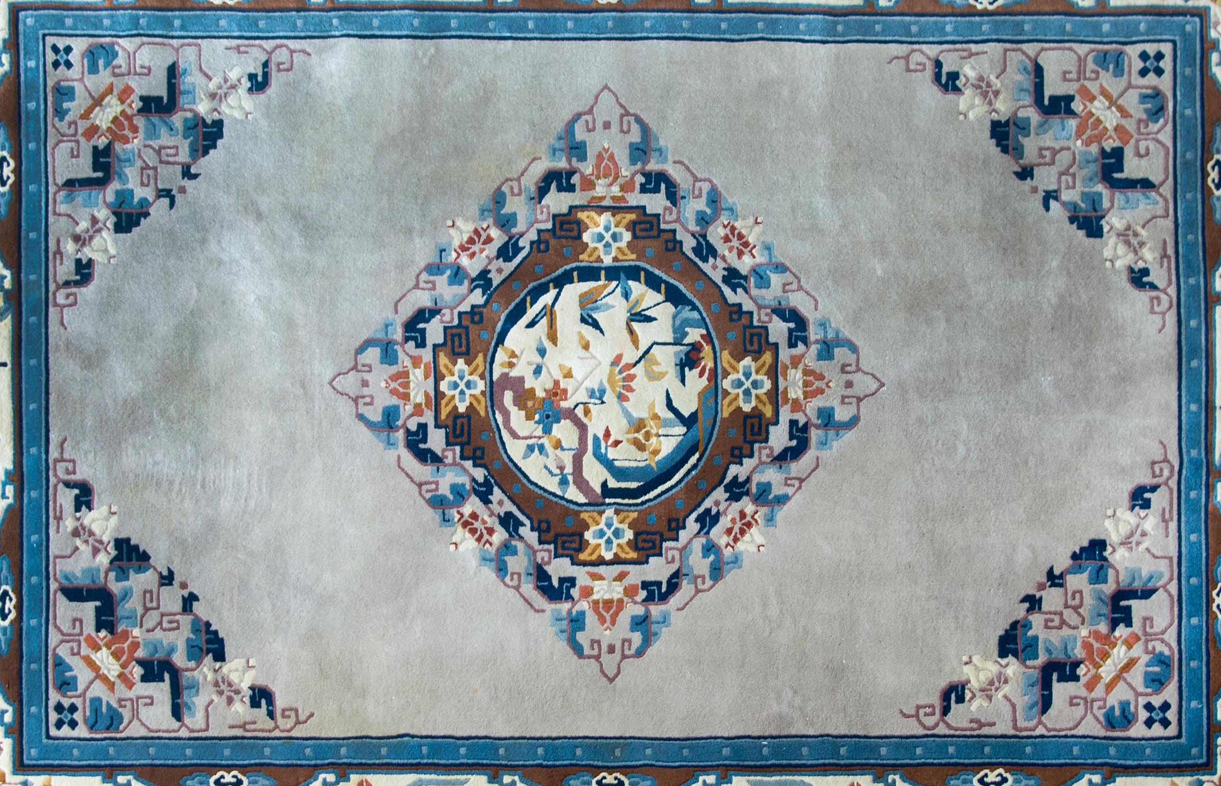 Hand-Knotted Mid-20th Century Chinese Rug For Sale