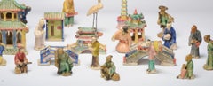 Mid 20th Century Chinese Set of Shiwan Pottery Bonsai Display Figurines