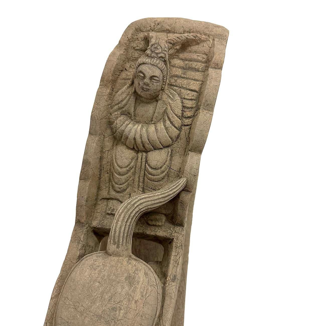 Sculpture chinoise en pierre du milieu du XXe siècle représentant un cheval et un char Bon état - En vente à Pomona, CA