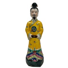 Mid-20th Century Chinese Wucai Emperor and Empress Figures