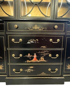 Mid 20th Century Chinoiserie Bubble Glass Display Cabinet by Jasper Furniture Co