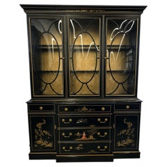 Mid 20th Century Chinoiserie Bubble Glass Display Cabinet by Jasper Furniture Co
