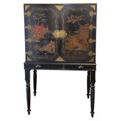 Mid 20th Century Chinoiserie Cabinet on Stand