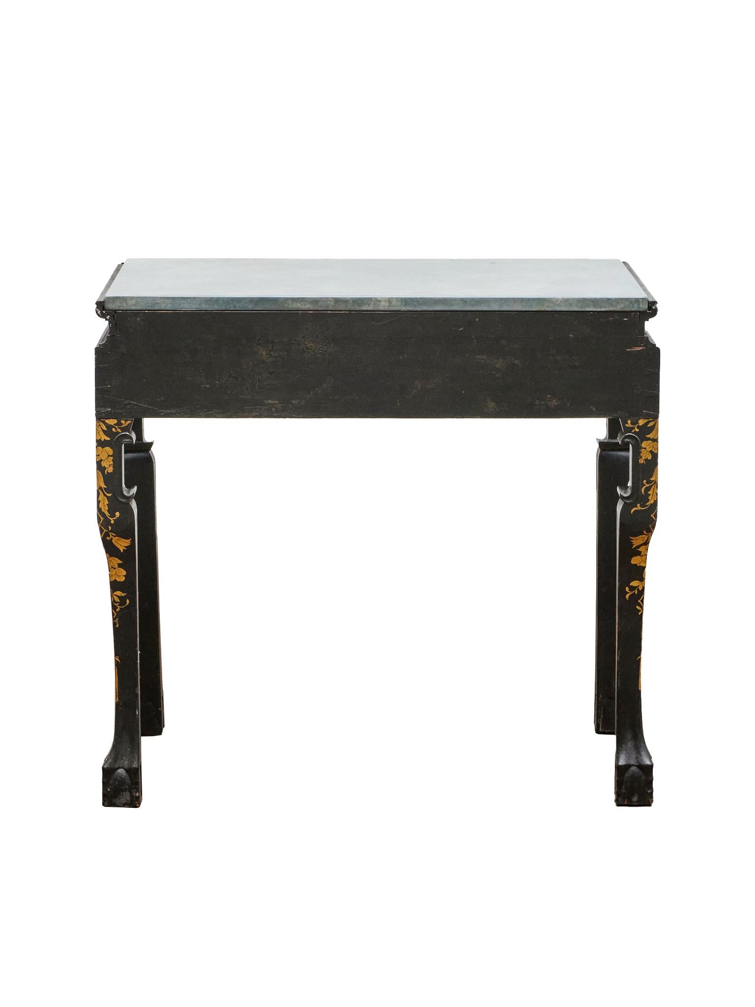 Chippendale chinois Table d'appoint en ardoise Chinoiserie du milieu du 20e siècle en vente