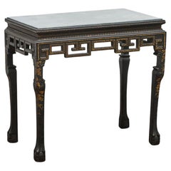 Table d'appoint en ardoise Chinoiserie du milieu du 20e siècle