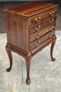 Mid 20th Century Chippendale Four-Drawer Cherry Silver Chest