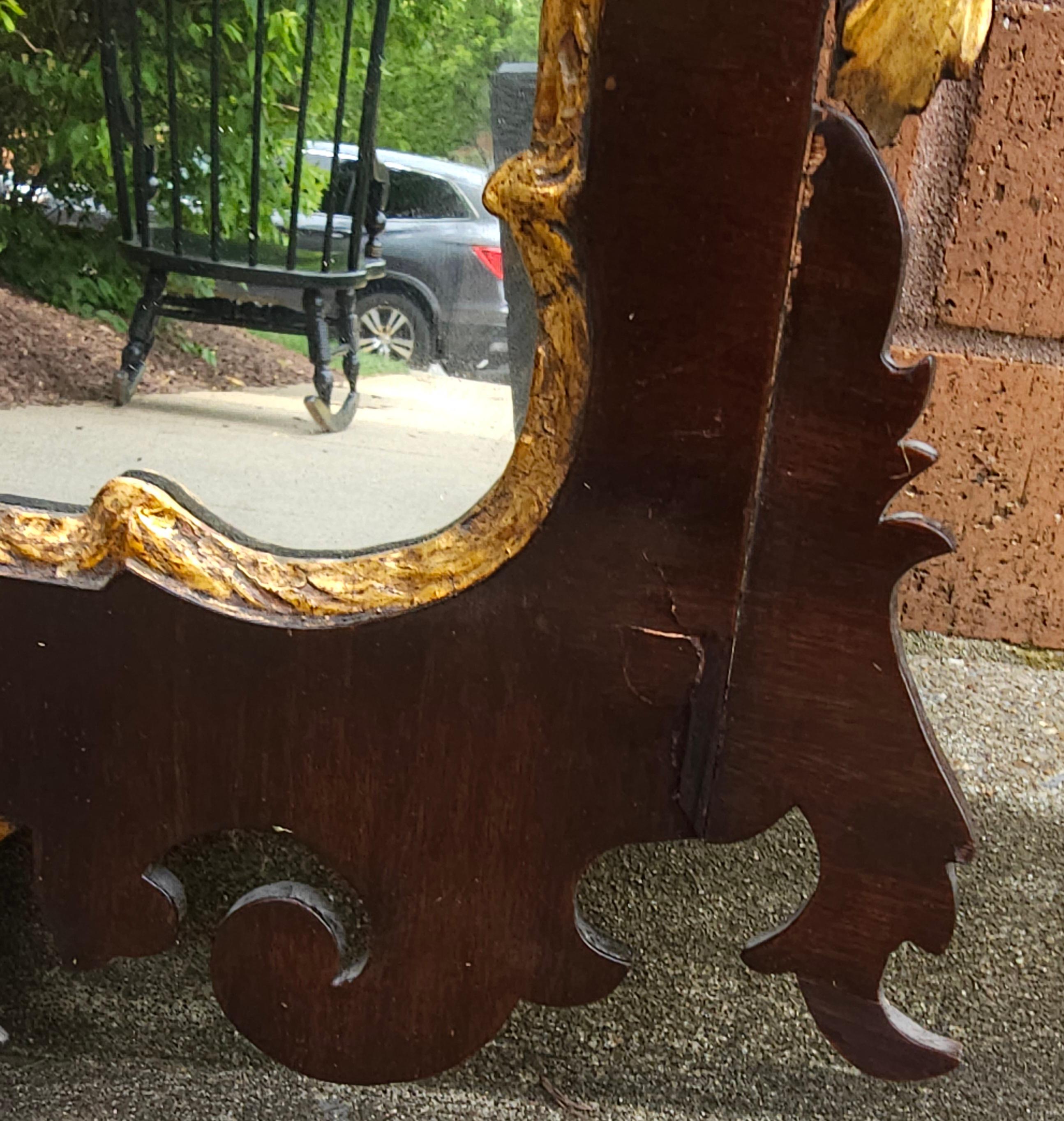 Mid 20th Century Chippendale Style Mahogany Parcel Gilt Wall Mirror  For Sale 3
