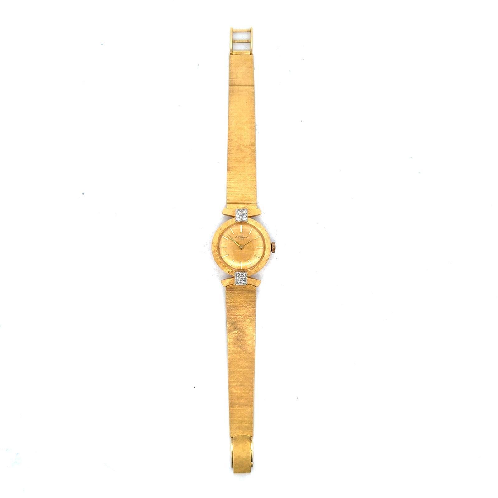 Moderne Chopard, montre habillée vintage en or 18 carats et diamants, du milieu du 20e siècle en vente