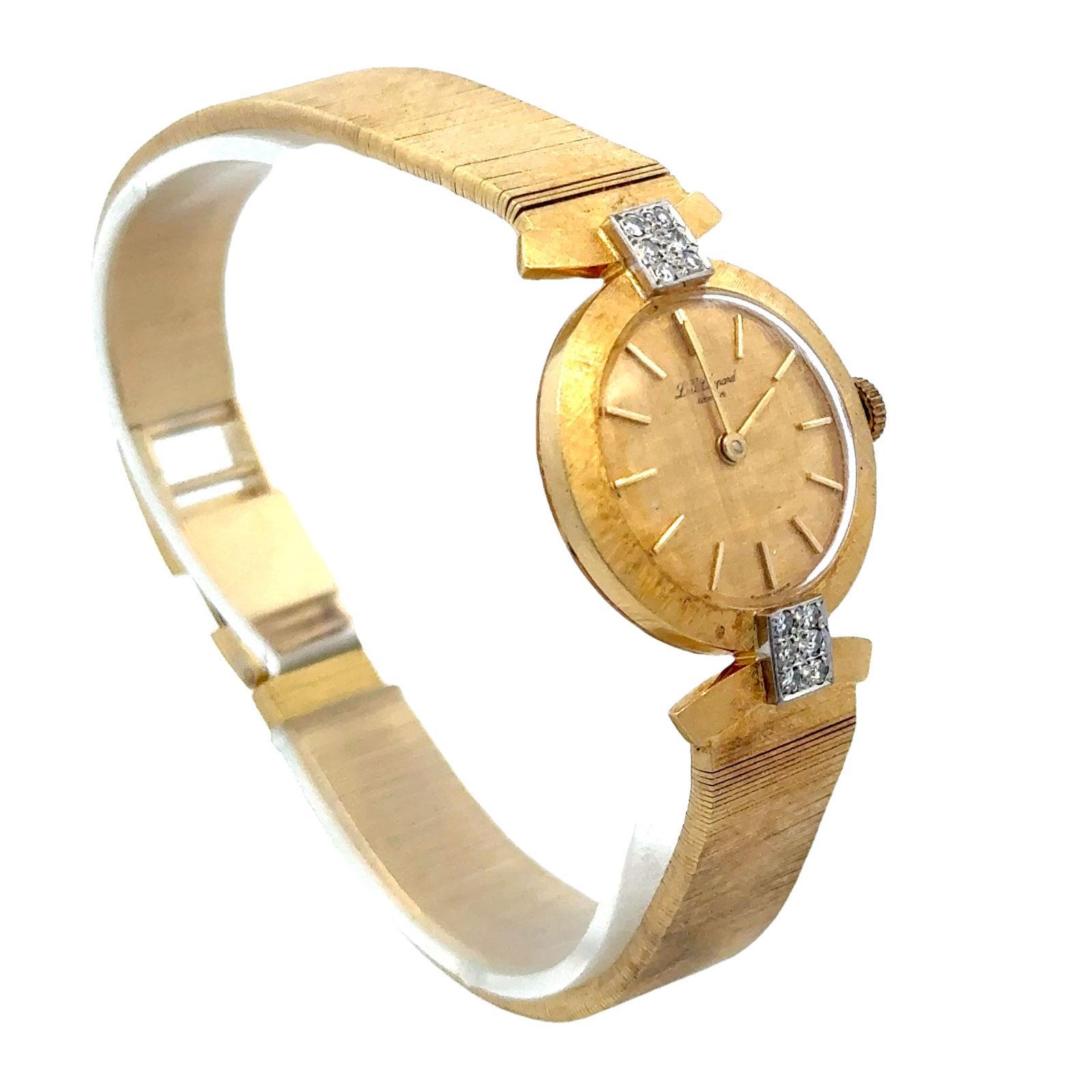 Chopard, montre habillée vintage en or 18 carats et diamants, du milieu du 20e siècle Pour femmes en vente