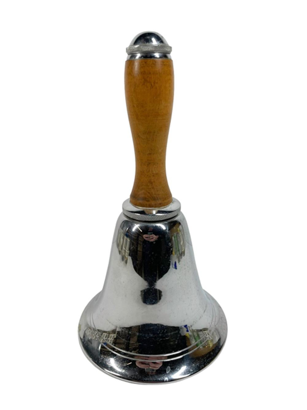 Mid Century cocktail shaker of bell-form known as 