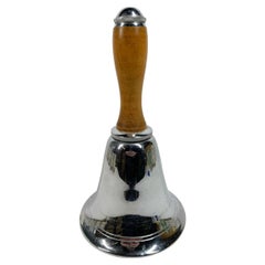 Vintage Mid 20th Century Chrome and Wood "Town Crier" Bell-Form Cocktail Shaker