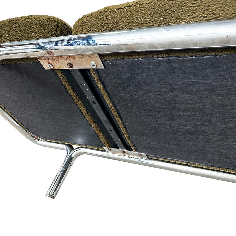 Fabric Mid 20th Century Chrome Bench by Brian Kane for Metropolitan
